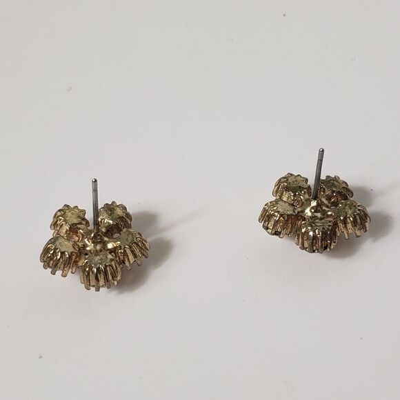 Crystal Embellished Floral Pierced Earrings - Picture 4 of 8